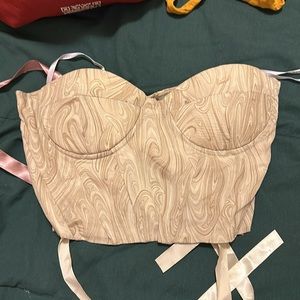 Pink and Blue Corset Top